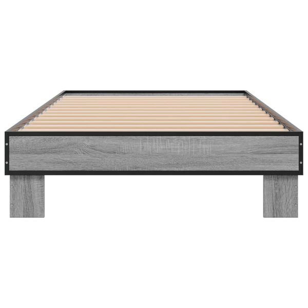 vidaXL Bed Frame Gray Sonoma Engineered Wood Small Single Durable