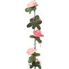 vidaXL Christmas Flower Garland Pink Roses
