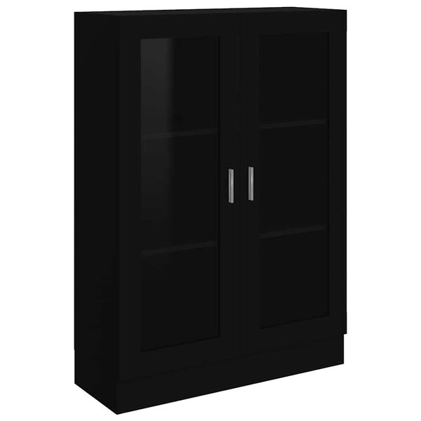 vidaXL Display Cabinet Black Engineered wood Standard Storage Cabinet