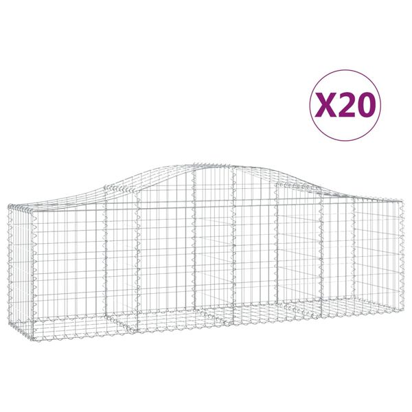vidaXL Gabion Basket Set of 20 Silver Galvanized iron