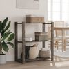 vidaXL 3-Tier Storage Rack Grey 31.5x15.0x35.4" Solid Wood Pine