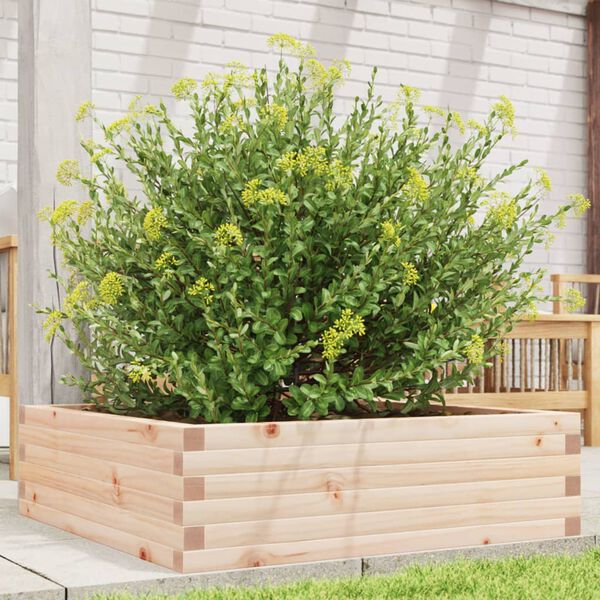 vidaXL Garden Planter Natural Wood Solid Pine Wood 31.5 x 31.5 x 9.1 in