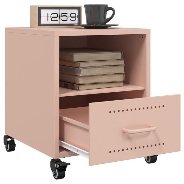vidaXL Bedside Cabinet Pink Cold-rolled steel Small Bedside Cabinet