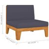 vidaXL Garden Lounge Set Dark grey (cushions) Solid acacia wood Medium