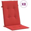 vidaXL Reclining Garden Chair Set of 8 Red and Natural Teak