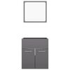 vidaXL Bathroom Furniture Set High gloss grey Engineered wood, acrylic