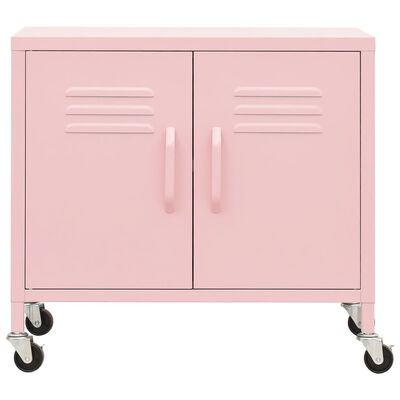 vidaXL Storage Cabinet Pink 23.6"x13.8"x19.3" Steel