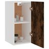 vidaXL Hanging Cabinet Smoked oak Engineered wood, glass Medium