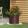 vidaXL Garden Planter Brown Powder-coated steel Medium Durable