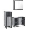 vidaXL Bathroom Furniture Set Grey Sonoma Engineered Wood, Metal, Glass
