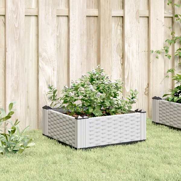 vidaXL Garden Planter White Polypropylene Medium Modular