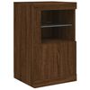 vidaXL Side Cabinet Brown Oak Engineered wood and glass Medium Lights