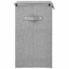 vidaXL Foldable Laundry Hamper Grey 10.2x13.6x23.4" Faux Linen Fabric
