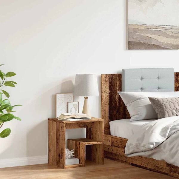 vidaXL Bedside Cabinet Old wood Engineered wood 15.7x11.8x15.7 in