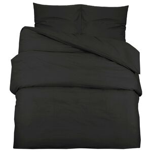 vidaXL Duvet Cover Set Black Microfiber (100% polyester) 53.1x78.7 in