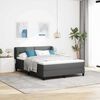 vidaXL Box Spring Bed Manual Dark Grey and White 203 x 152 x 88 cm