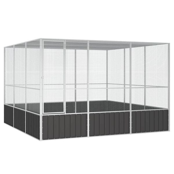 vidaXL Bird Cage Anthracite Galvanized Steel Large Bird Cage