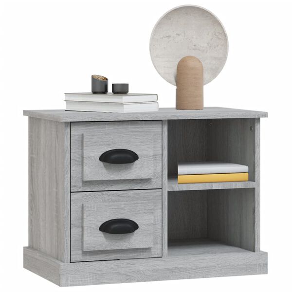 vidaXL Bedside Cabinet Grey Sonoma Engineered wood 23.6x14.0x17.7 in