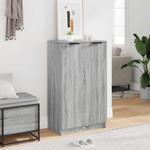 vidaXL Shoe Cabinet Grey Sonoma Engineered Wood Standard Shoe Cabinet