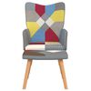 vidaXL Comfy Chair With Stool Multicolor Polyester Standard Ergonomic