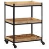 vidaXL Kitchen Trolley 23.6"x15.7"x31.5" Solid Rough Wood Mango