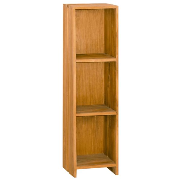 vidaXL Bookshelf Natural Wood Solid Teak Wood 11.8x11.8x43.3 in