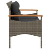 vidaXL Patio Bench with Cushions 45.7x24.6x29.1" Grey Poly Rattan