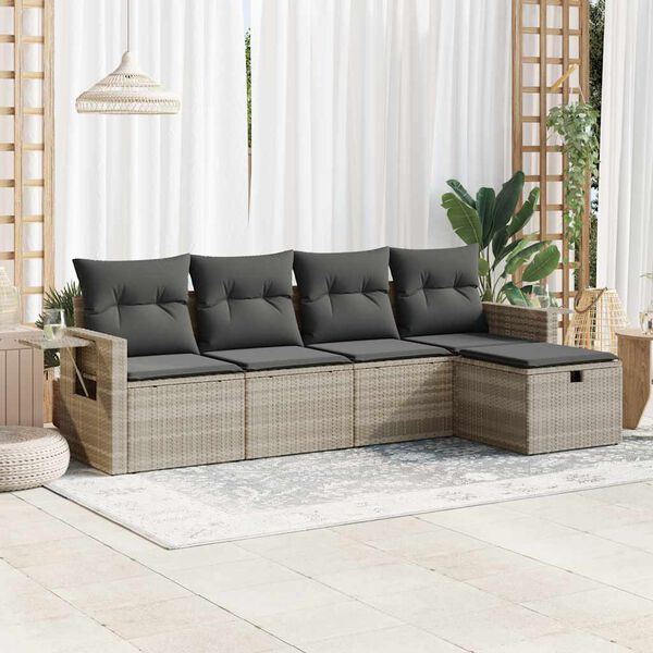 vidaXL Garden Sofa Set Light grey and dark grey