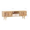 vidaXL TV Cabinet Brown Solid Mango Wood 55.1 x 11.8 x 17.7 in