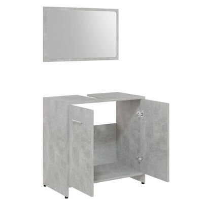 vidaXL 4 Piece Bathroom Furniture Set Concrete Gray Engineered Wood