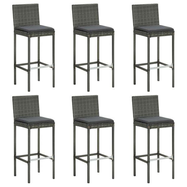 vidaXL Bar Stool Set of 6 Gray