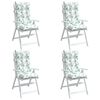 vidaXL Highback Chair Cushion Set of 4 Leaf Pattern