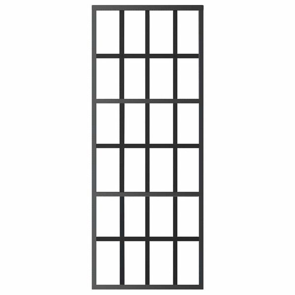 vidaXL Sliding Door ESG Glass and Aluminum 29.9"x80.7" Black