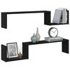 vidaXL Wall Shelf with Shelf 2 pcs Black Oak 39.37 x 5.91 x 7.87 in