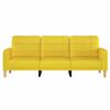vidaXL 3-Seater Sofa Light Yellow Fabric (100% Polyester), Metal, Textilene