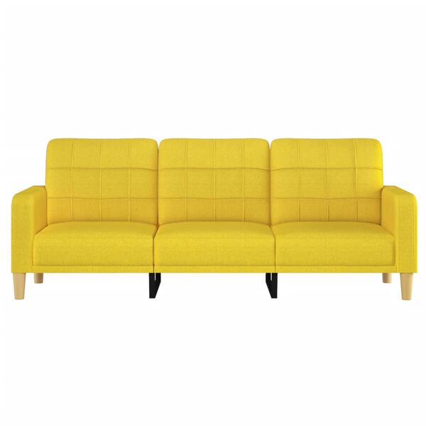 vidaXL 3-Seater Sofa Light Yellow Fabric (100% Polyester), Metal, Textilene