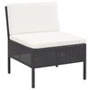 vidaXL Garden Lounge Set Black, Cream white