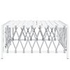 vidaXL Garden Table White Woven fabric, powder-coated steel Medium