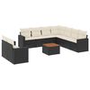 vidaXL Garden Sofa Set Black PE rattan Large UV-resistant materials