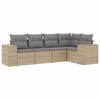 vidaXL Garden Sofa Set Beige PE rattan, powder-coated steel, polyester