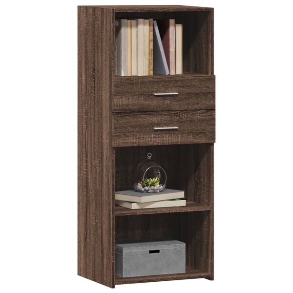 vidaXL Highboard Brown Oak Engineered Wood Tall Highboard Rectangular