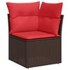 vidaXL Garden Sofa Set Brown Poly Rattan