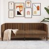 vidaXL Sofa Brown Faux suede, plywood, solid wood Large Durable Sofa