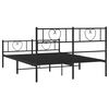 vidaXL Bed Frame Black Powder-Coated Steel King Size Bed Frame