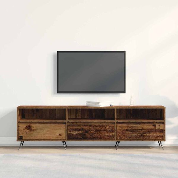 vidaXL TV Cabinet Old wood 59.06 x 11.81 x 17.52 in Engineered wood