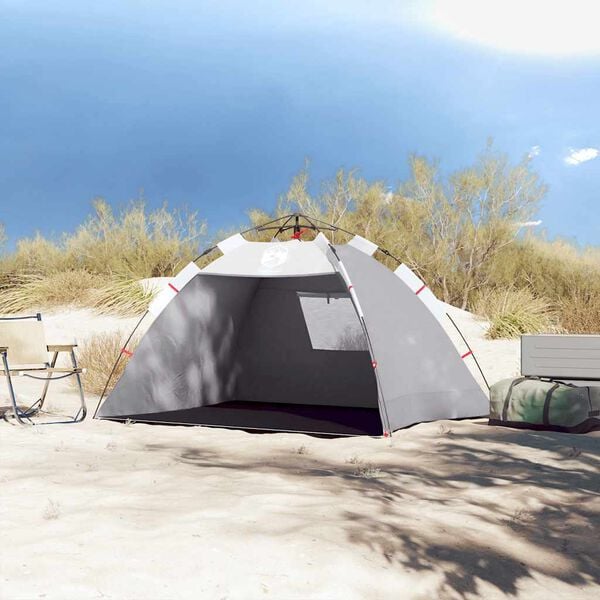 vidaXL Beach Tent 2-Person Gray Quick Release Waterproof