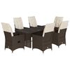 vidaXL 9 Piece Patio Dining Set with Cushions Brown Poly Rattan