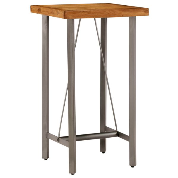 vidaXL Table Natural Wood, Grey Solid reclaimed teak, Powder-coated steel