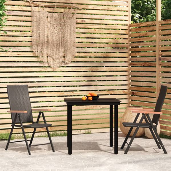 vidaXL Garden Dining Set Black