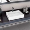 vidaXL Wash Basin 23.6x15.0x4.3" Mineral Cast/Marble Cast White